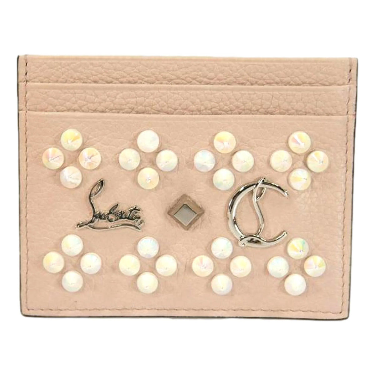 Christian Louboutin Kios Loubisky Spike Pink Leather Card Case - Wallets - Clayton's Online Store