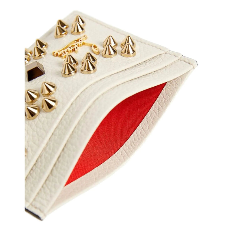 Christian Louboutin Kios Loubisky Spike Snow Leather Card Case - Wallets - Clayton's Online Store