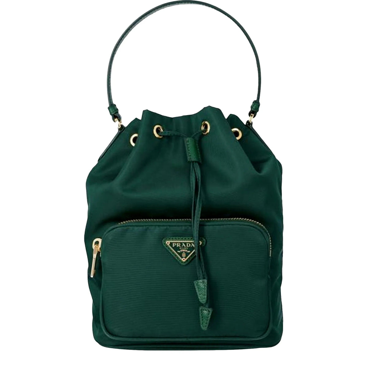 Dark Green Nylon Prada Duet Bucket Bag - Handbags - Clayton's Online Store