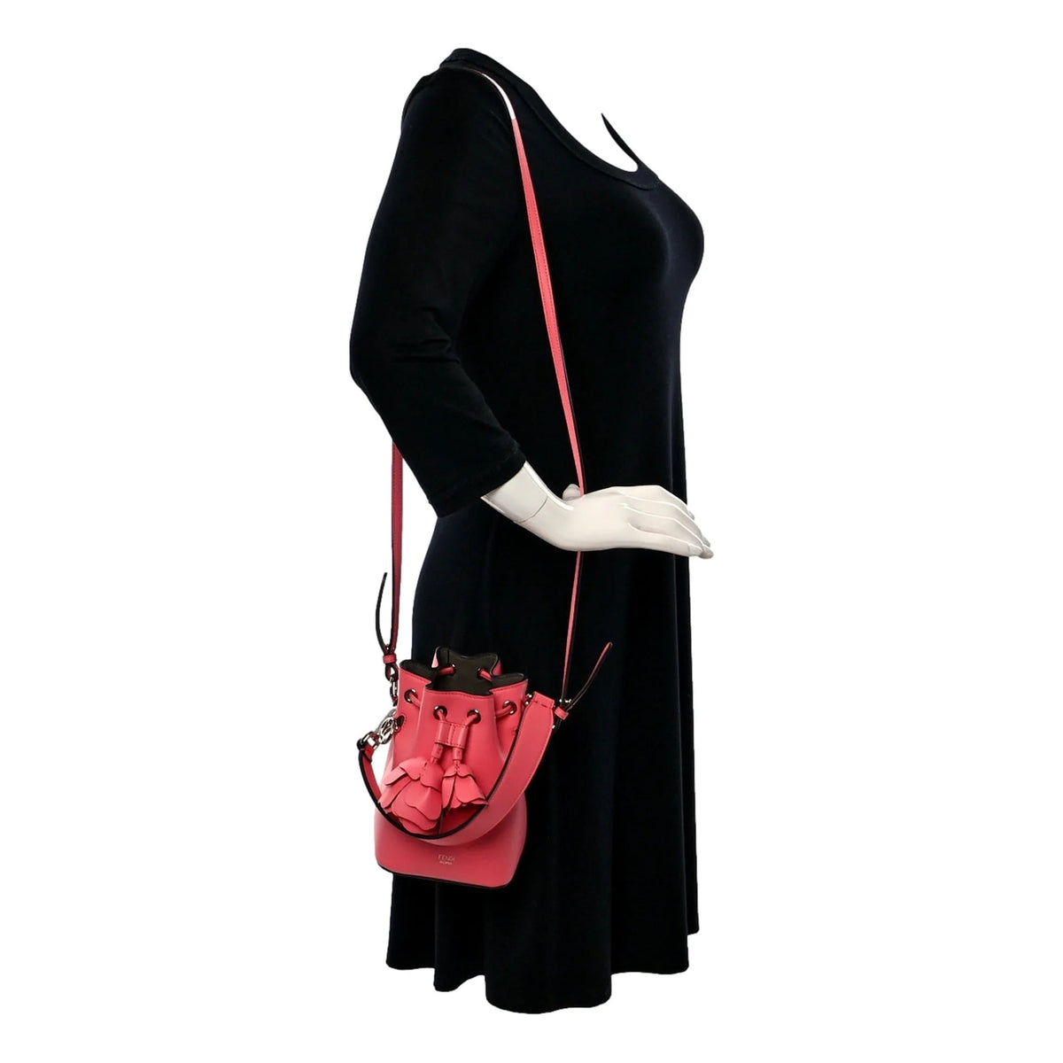 Fendi Calfskin F is Fendi 3D Flower Mini Mon Tresor Bucket Bag Pink - Handbags - Clayton's Online Store