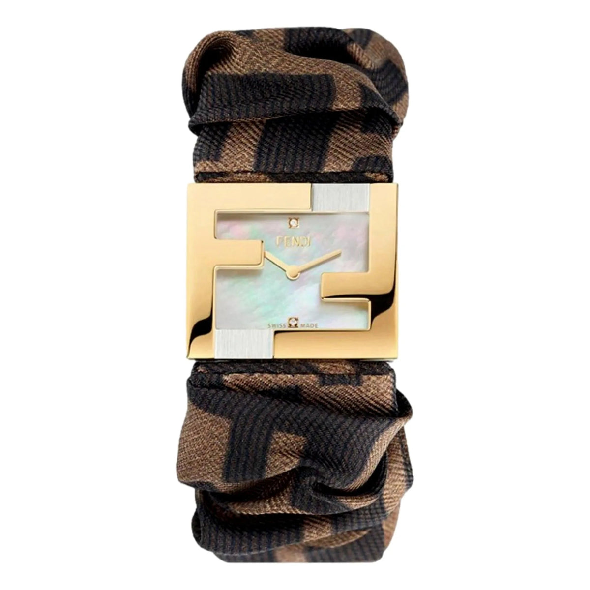 Fendi Fendimania Baguette Pearl Dial Monogram Satin Watch - Jewelry - Clayton's Online Store