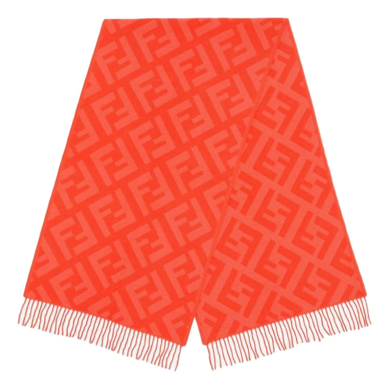 Fendi FF Print Tulip Woven Cashmere Fringe Scarf - Scarves and Shawls - Clayton's Online Store