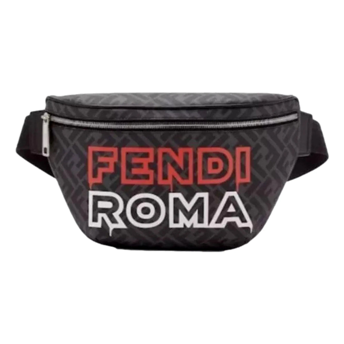 Fendi Roma Fendigraphy Nero and Rosso Leather Belt Bag - Handbags - Clayton's Online Store