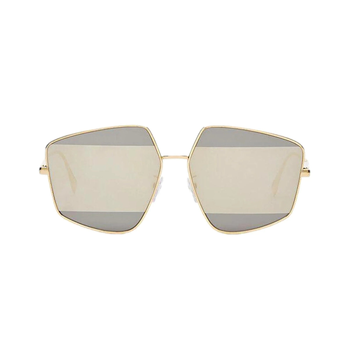 Fendi Stripes Silver Tint and Gold Frame Metal Sunglasses - Sunglasses - Clayton's Online Store