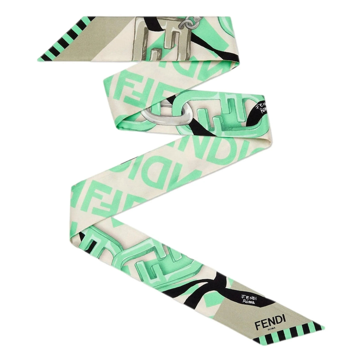 Fendi Wrappy Silk Edamame/Green Scarf - Scarves and Shawls - Clayton's Online Store