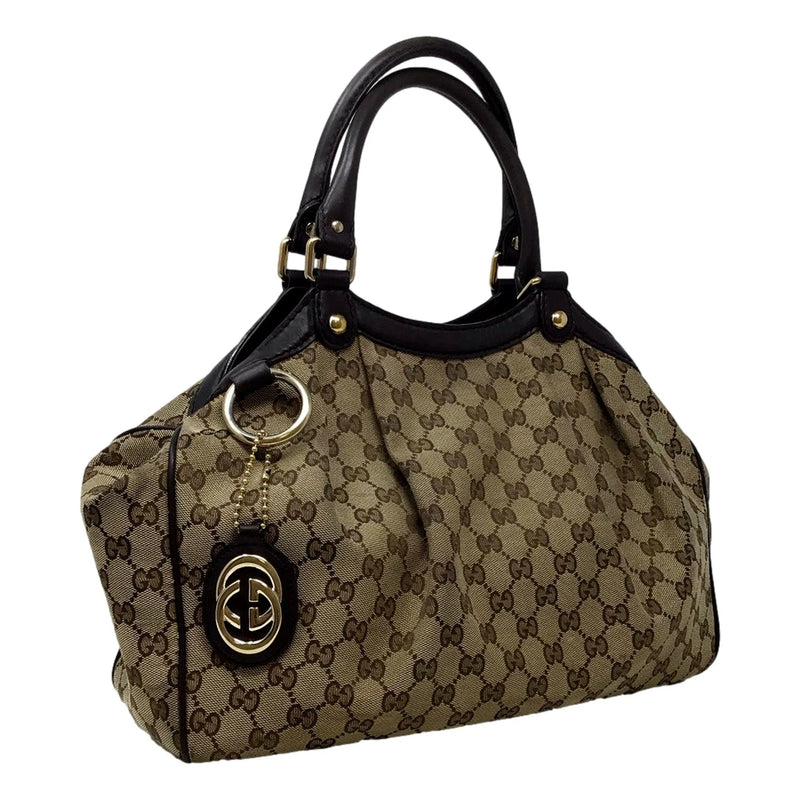 Gucci Monogram Medium Sukey Tote Beige Dark Brown - Handbags - Clayton's Online Store