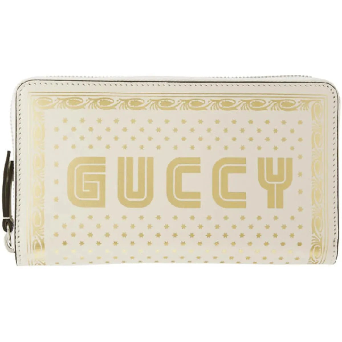 Gucci Sega Guccy Stars White Moon Gold Zipper Leather Wallet - Wallets - Clayton's Online Store