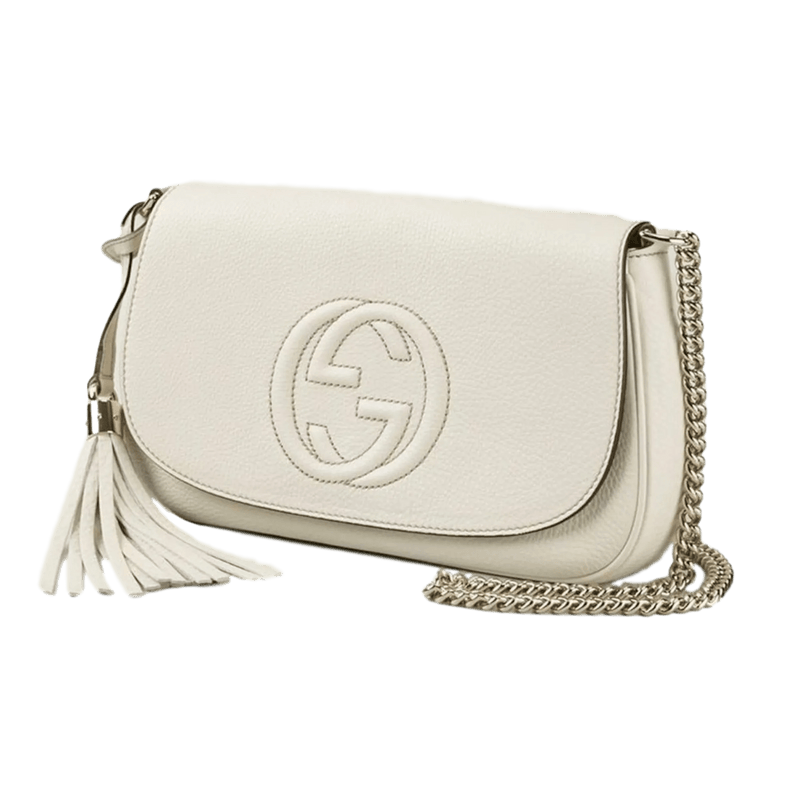 Gucci Soho Disco Ivory Signature Collection Gold Chain - Handbags - Clayton's Online Store