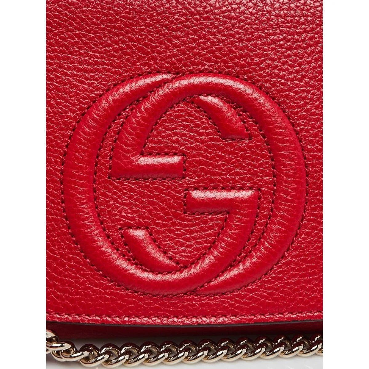 Gucci Soho Disco Red Leather GG Tassel Chain Crossbody Bag - Handbags - Clayton's Online Store