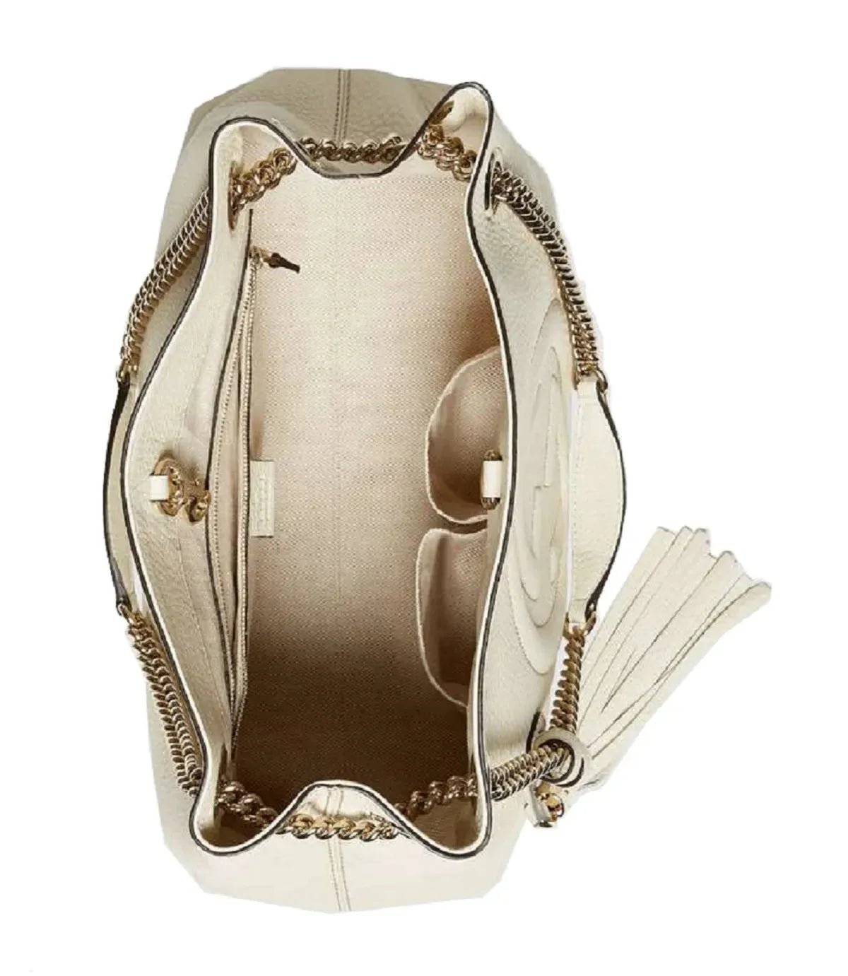 Gucci Soho GG Ivory Leather Chain Shoulder Tote Bag - Handbags - Clayton's Online Store