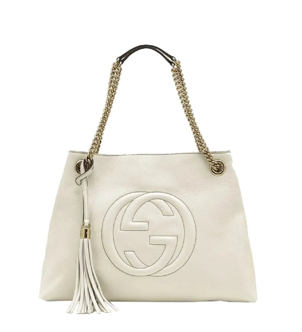 Gucci Soho GG Ivory Leather Chain Shoulder Tote Bag - Handbags - Clayton's Online Store