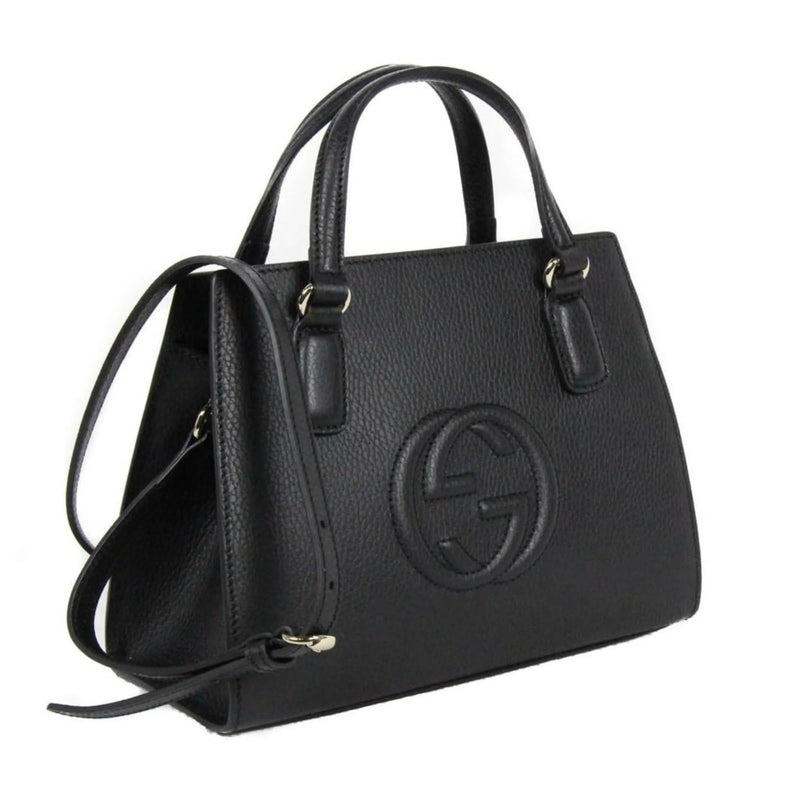 Gucci Soho Leather Tote Crossbody Bag Black - Handbags - Clayton's Online Store