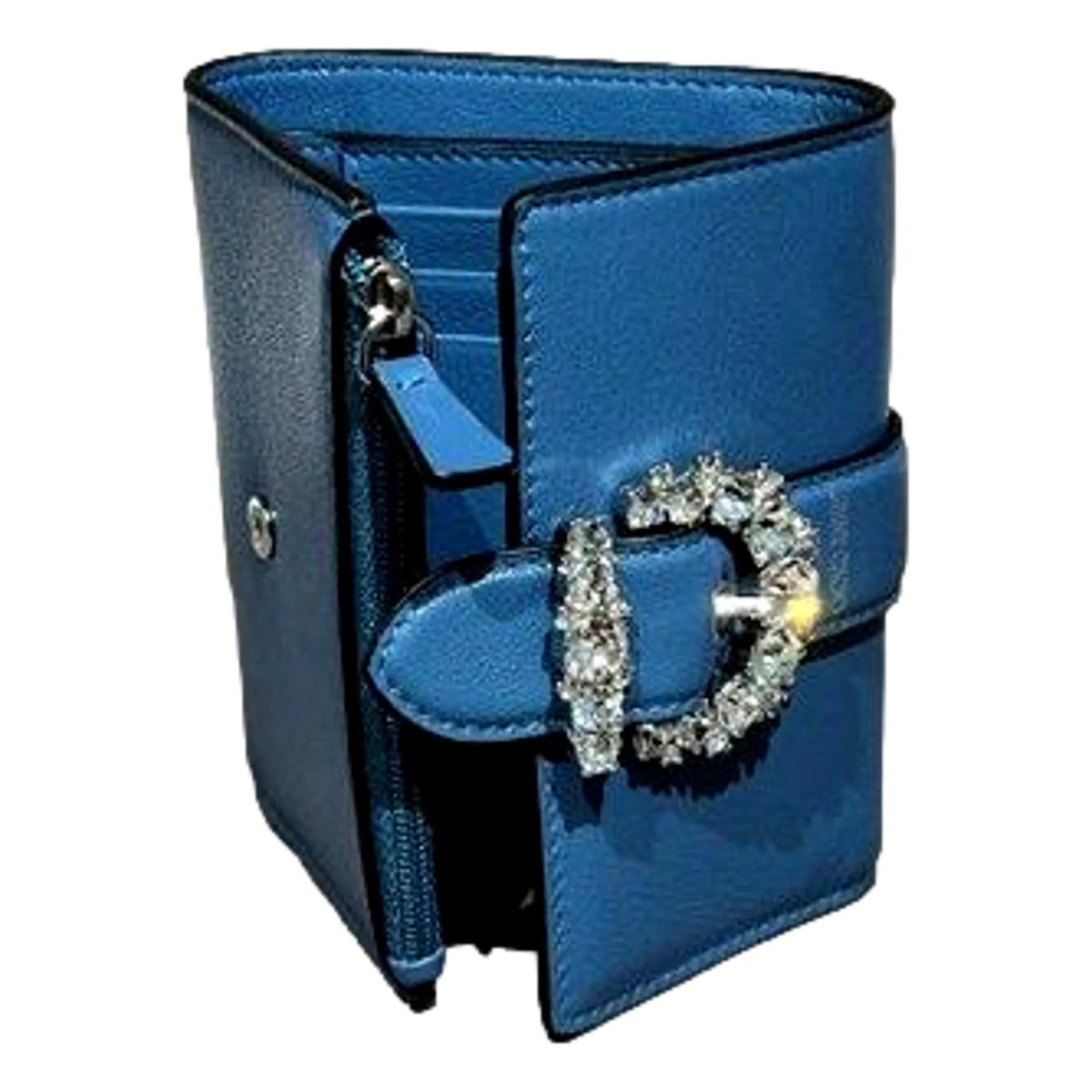 Jimmy Choo Cheri Parrot Blue Leather Trifoild Wallet - Wallets - Clayton's Online Store