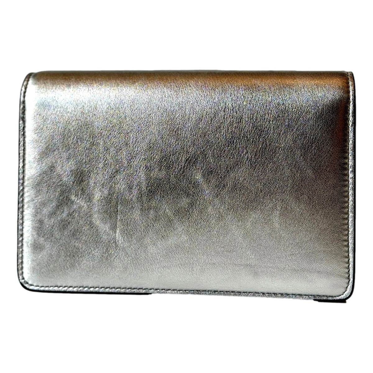 Jimmy Choo Kalina Crossbody Clutch Bag Crystal Logo Metallic Silver - Handbags - Clayton's Online Store