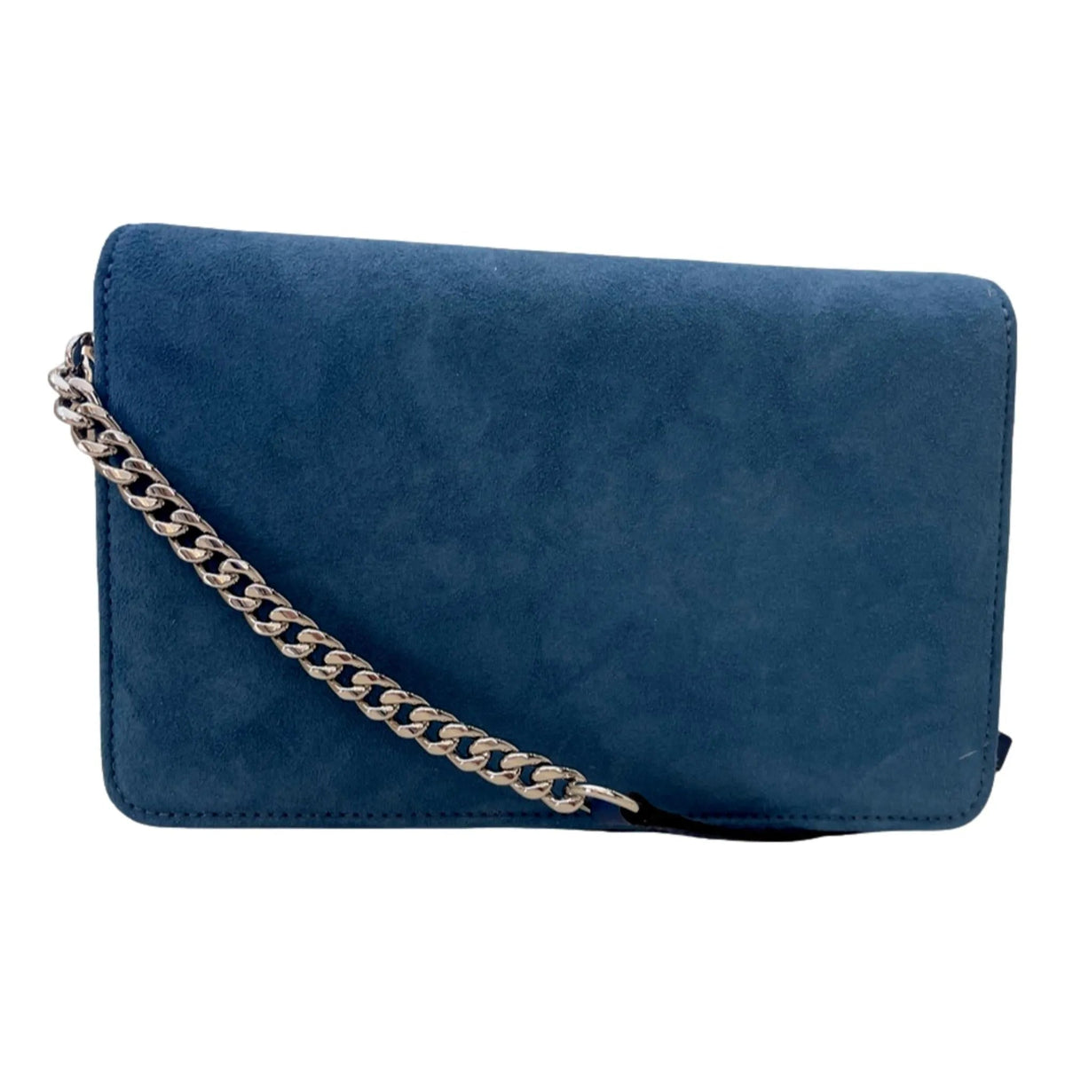 Jimmy Choo Kalina Parrot Blue Suede Chain Wallet - Handbags - Clayton's Online Store