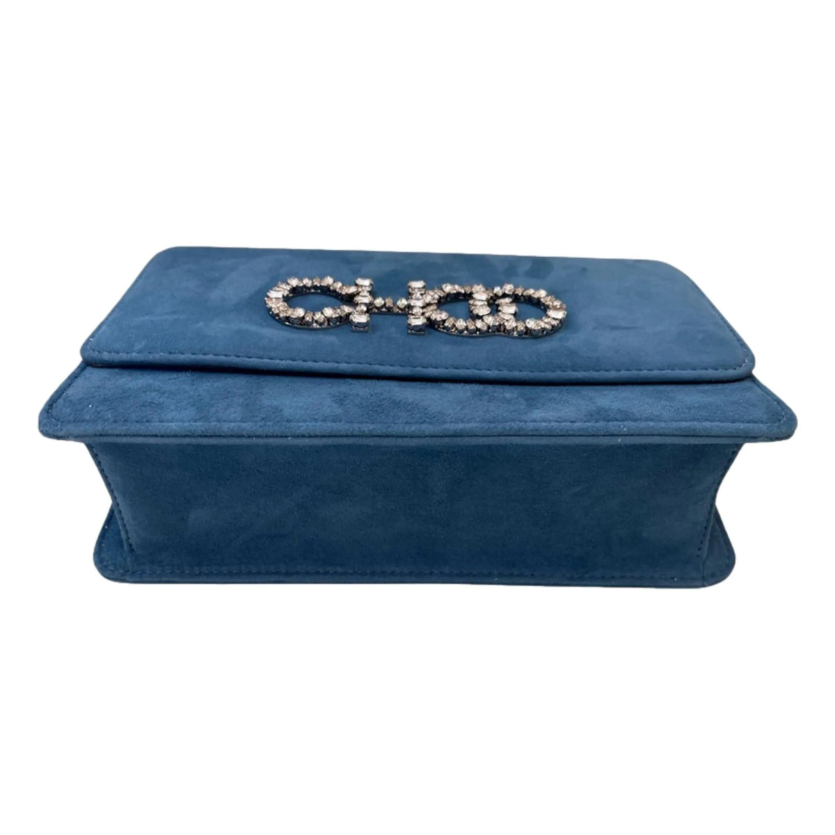 Jimmy Choo Kalina Parrot Blue Suede Chain Wallet - Handbags - Clayton's Online Store