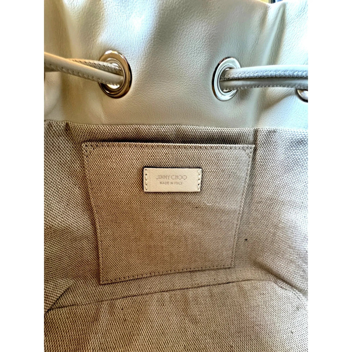 Jimmy Choo Marcheline Pearl Small Bucket Crossbody Bag Ivory - Handbags - Clayton's Online Store