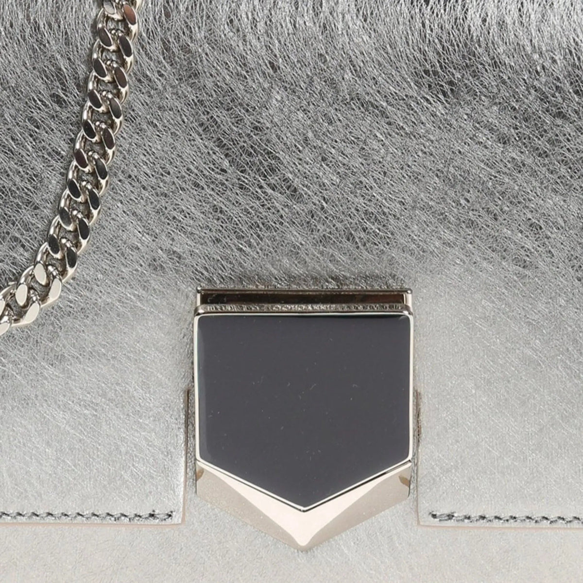 Jimmy Choo Metallic Silver Lockett Crossbody Shoulder Bag - Handbags - Clayton's Online Store