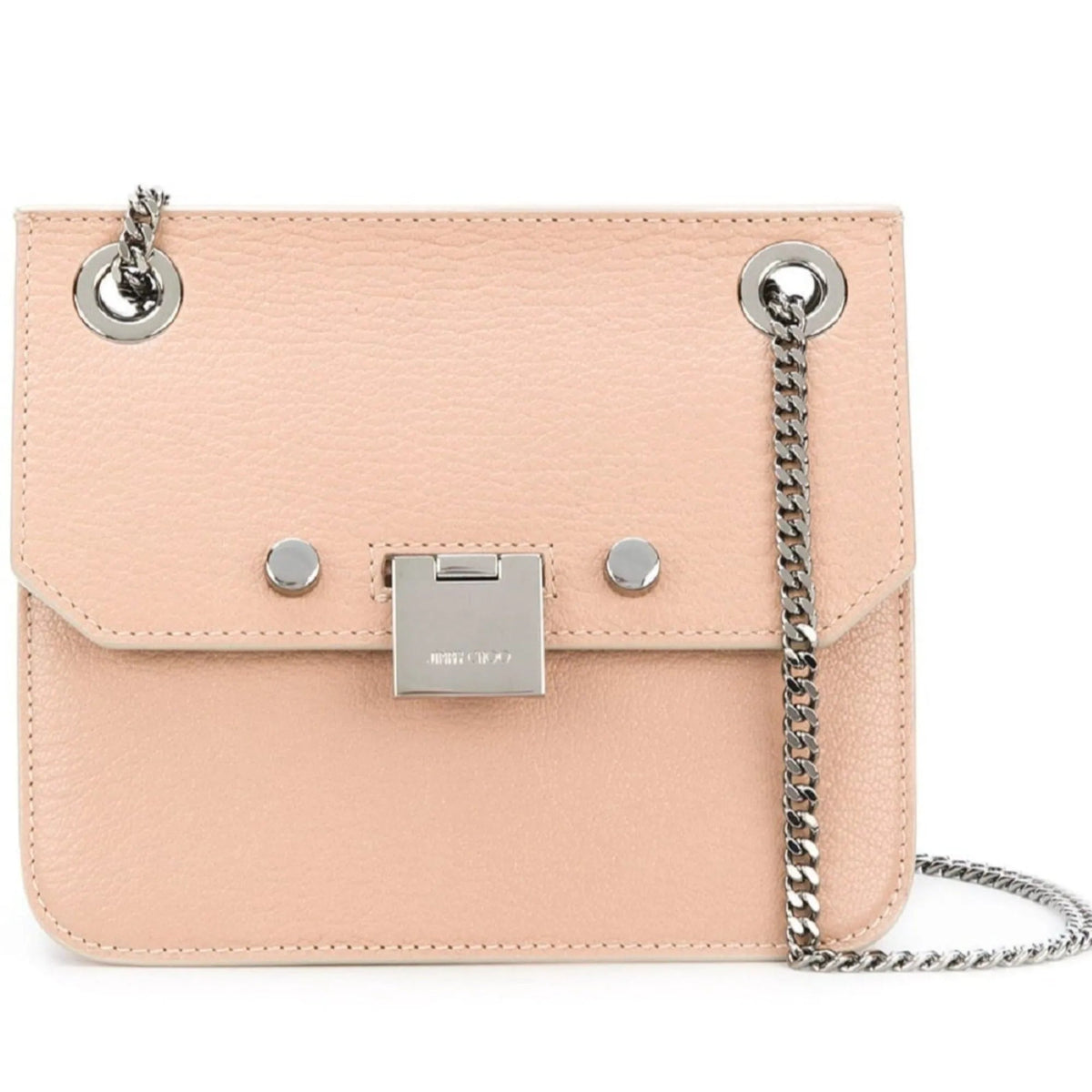 Jimmy Choo Mini Rebel Pink Crossbody Bag Silver Chain Strap Cross Body Bag - Handbags - Clayton's Online Store