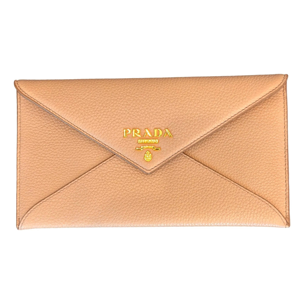 Prada Beige Vitello Grain Leather Long Envelope Wallet - Wallets - Clayton's Online Store