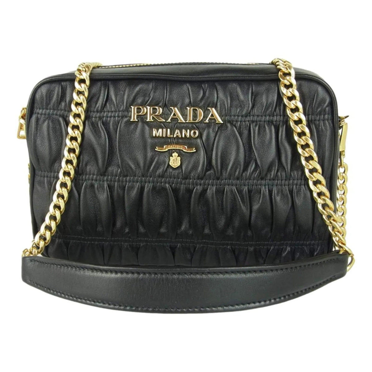 Prada Black Gaufre Leather Small Crossbody Bag - Handbags - Clayton's Online Store