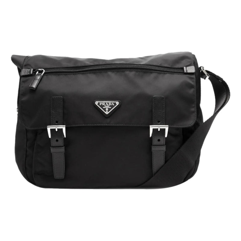 Prada Black Nylon Triangle Logo Messenger Bag - Handbags - Clayton's Online Store