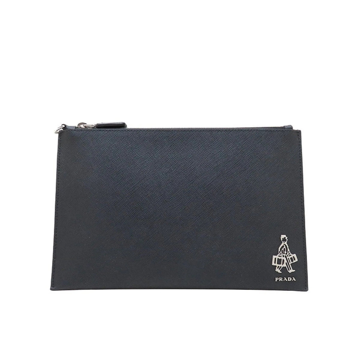 Prada Black Saffiano Voyage Leather Clutch Document Holder - Handbags - Clayton's Online Store