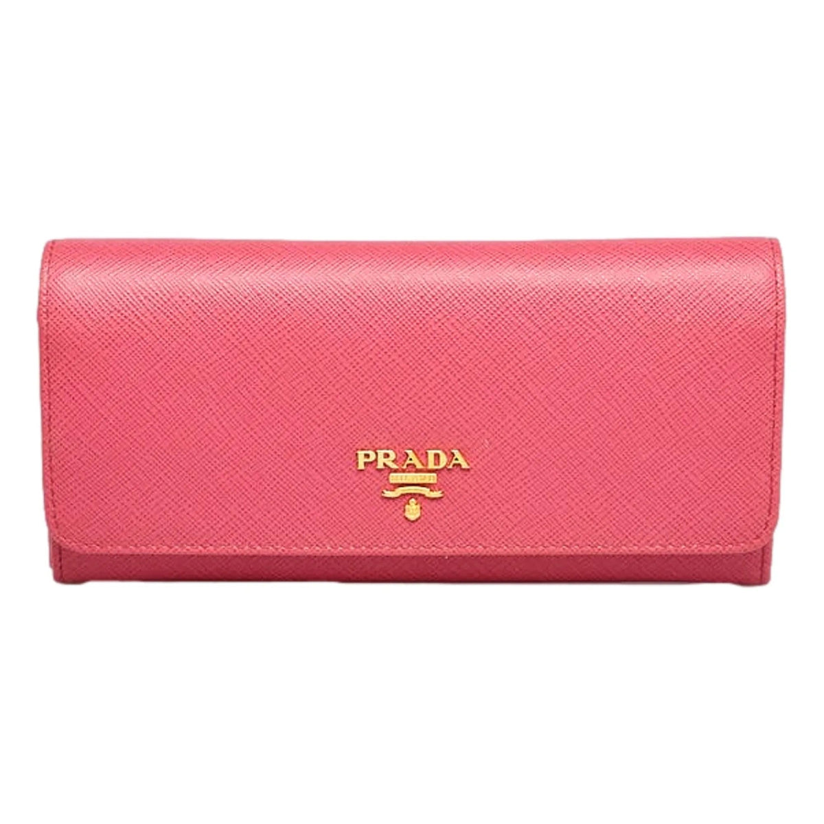 Prada Continental Flap Wallet With Detachable Chain Card Case Peonia+Begonia Pink - Wallets - Clayton's Online Store