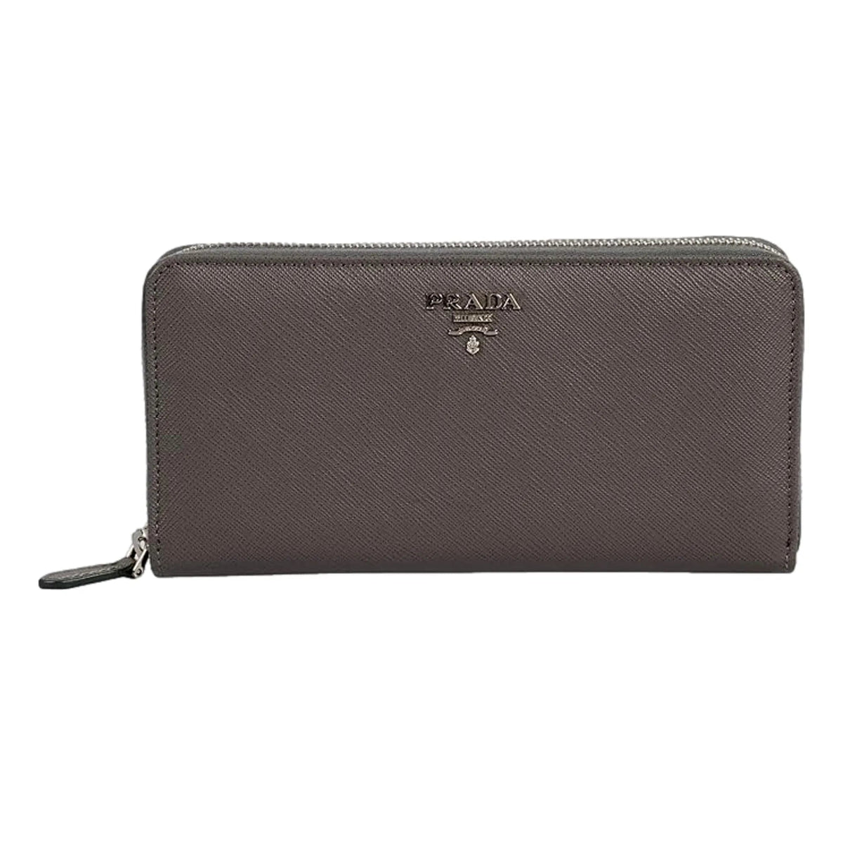 Prada Continental Zip - Around Wallet Saffiano Leather Argilla Grey - Wallets - Clayton's Online Store