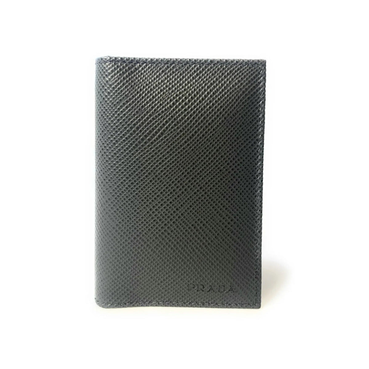 Prada Mens Saffiano Leather Vertical Card Black Holder - Wallets - Clayton's Online Store