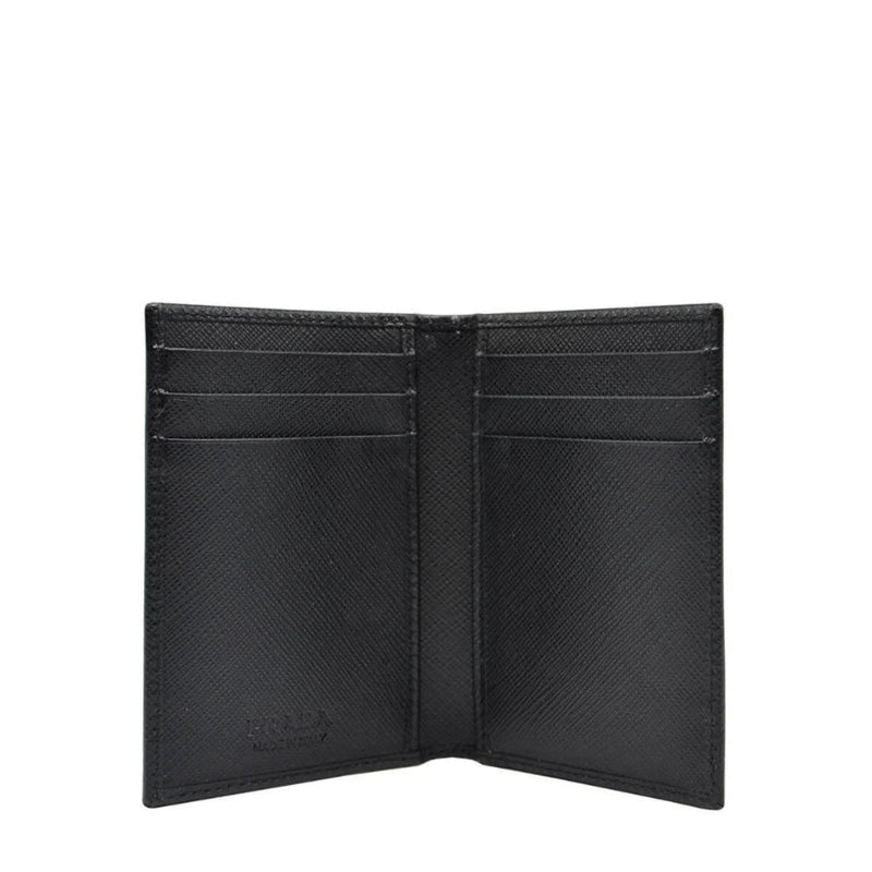 Prada Mens Saffiano Leather Vertical Card Black Holder - Wallets - Clayton's Online Store