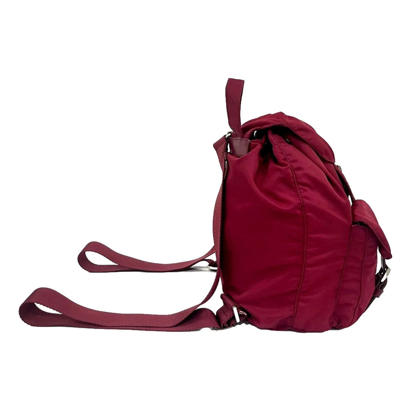 Prada Re - Edition Re - Nylon Drawstring Backpack Fuoco Burgundy Red Medium Womens - Handbags - Clayton's Online Store