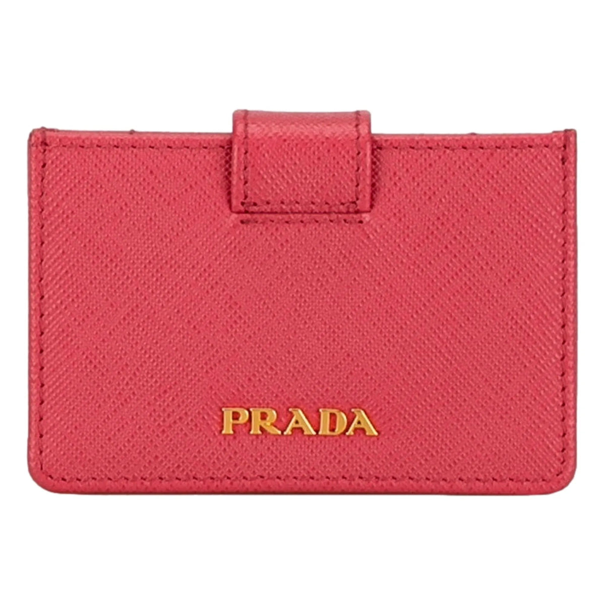 Prada Saffiano Leather Card Case Passcase Card Accordion Peonia Pink - Wallets - Clayton's Online Store