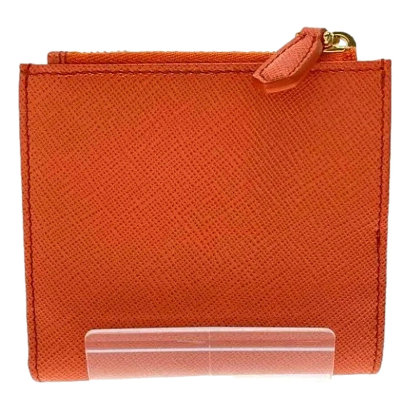 Prada Saffiano Smooth Leather Logo Card Holder Wallet Arancio Orange - Wallets - Clayton's Online Store