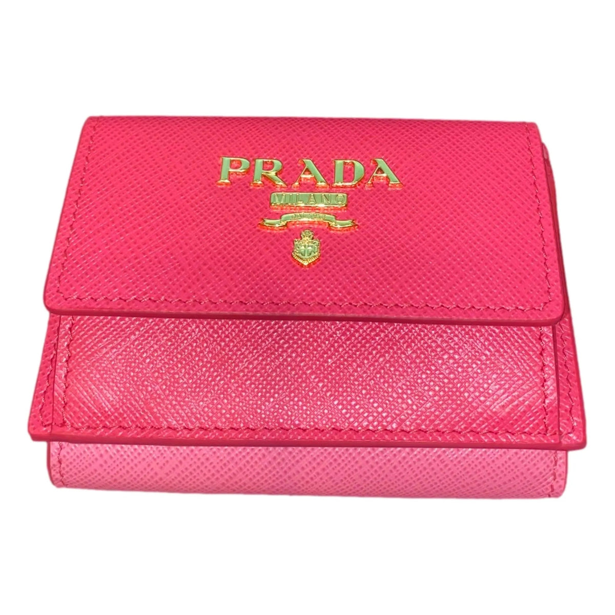 Prada Two - Toned Pink Tri - Fold Saffiano Wallet - Wallets - Clayton's Online Store