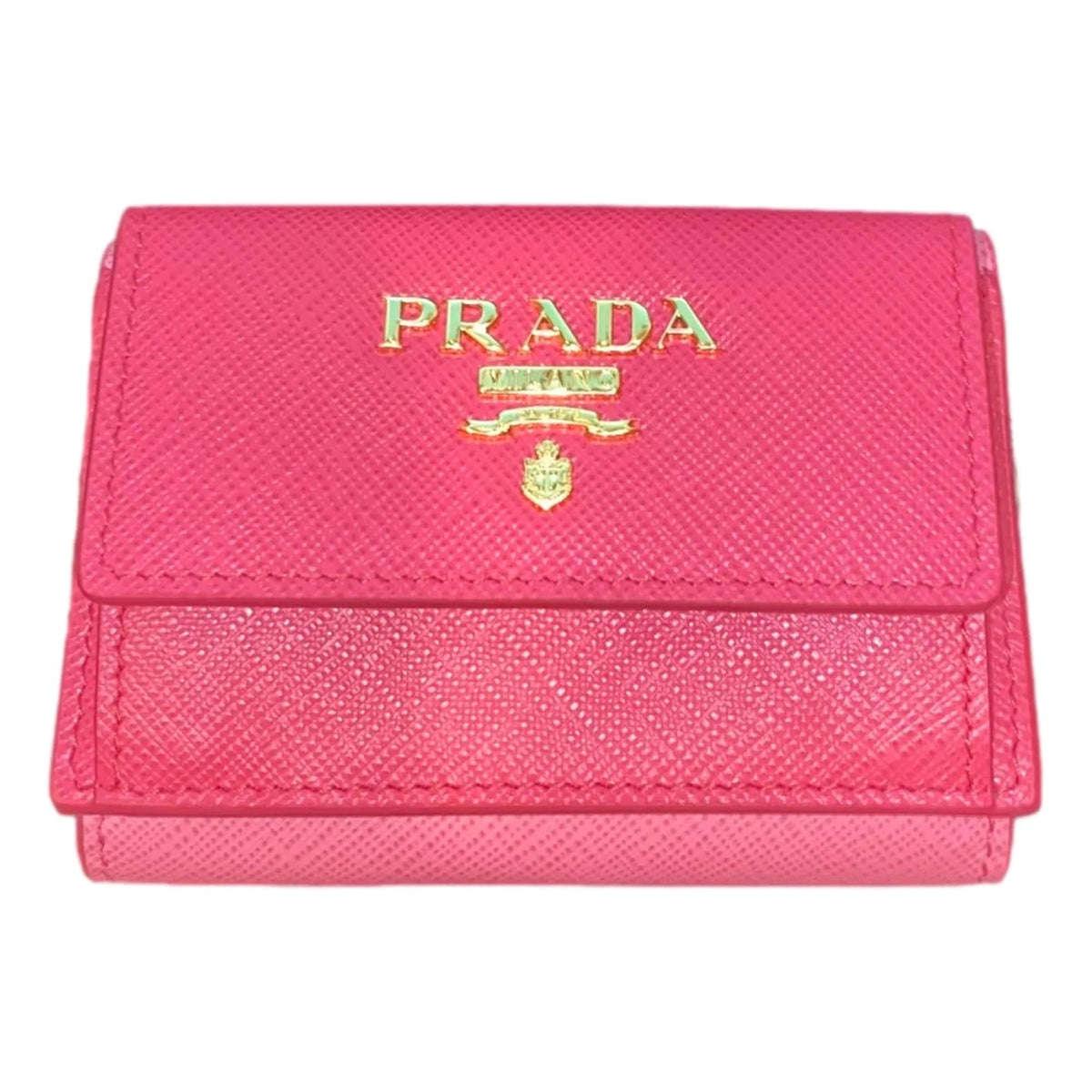 Prada Two - Toned Pink Tri - Fold Saffiano Wallet - Wallets - Clayton's Online Store