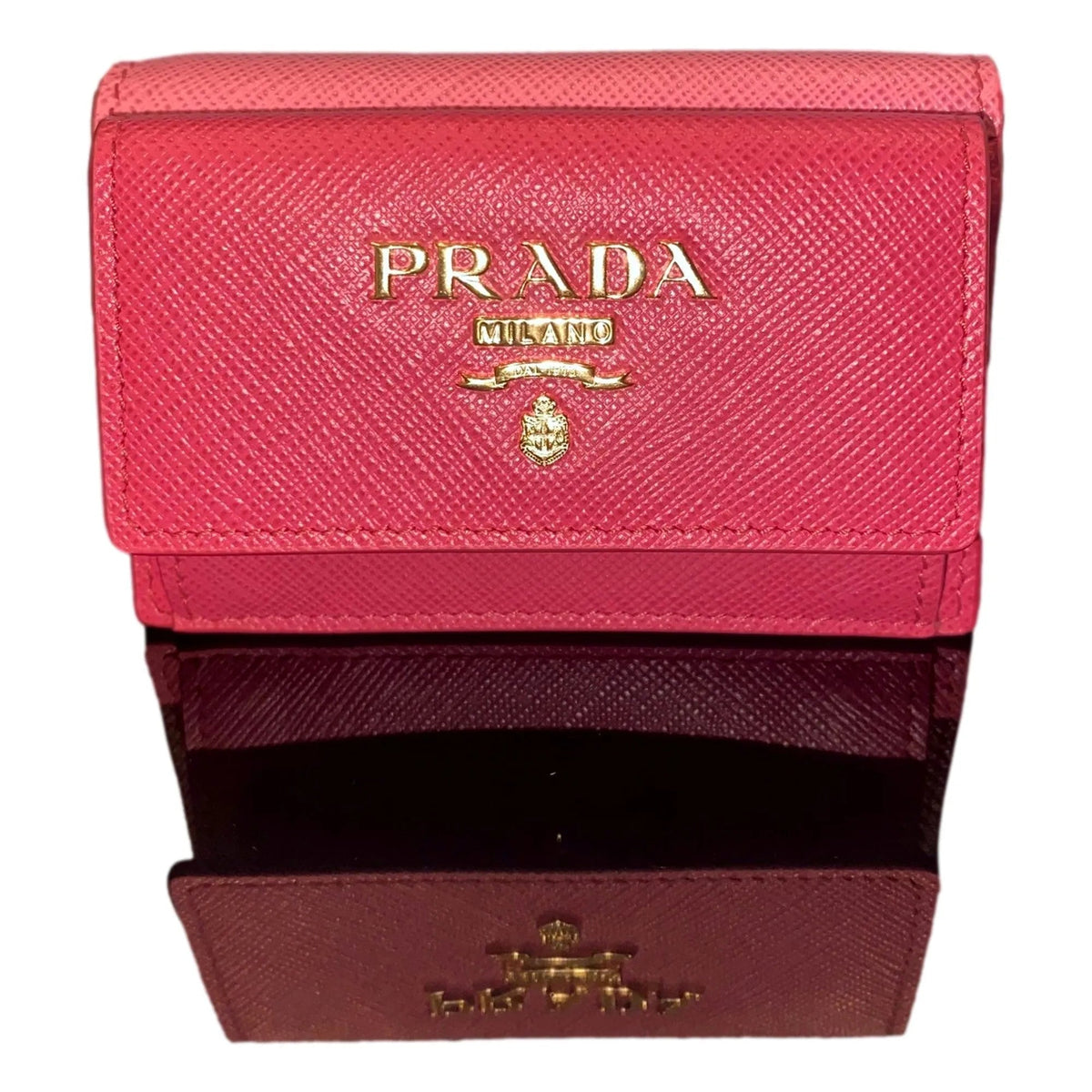 Prada Two - Toned Pink Tri - Fold Saffiano Wallet - Wallets - Clayton's Online Store