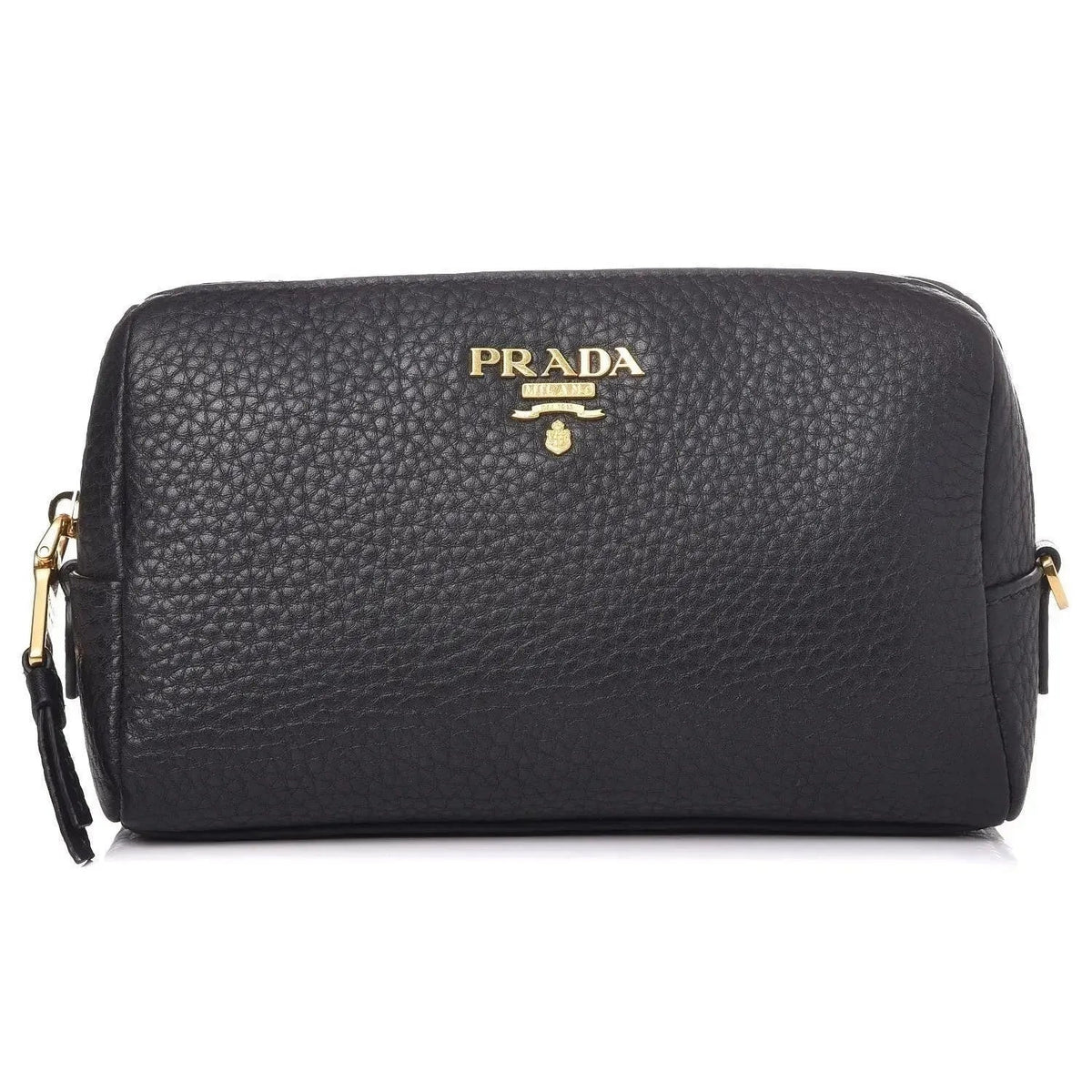 Prada Vitello Daino Black Leather Cosmetic Pouch - Handbags - Clayton's Online Store