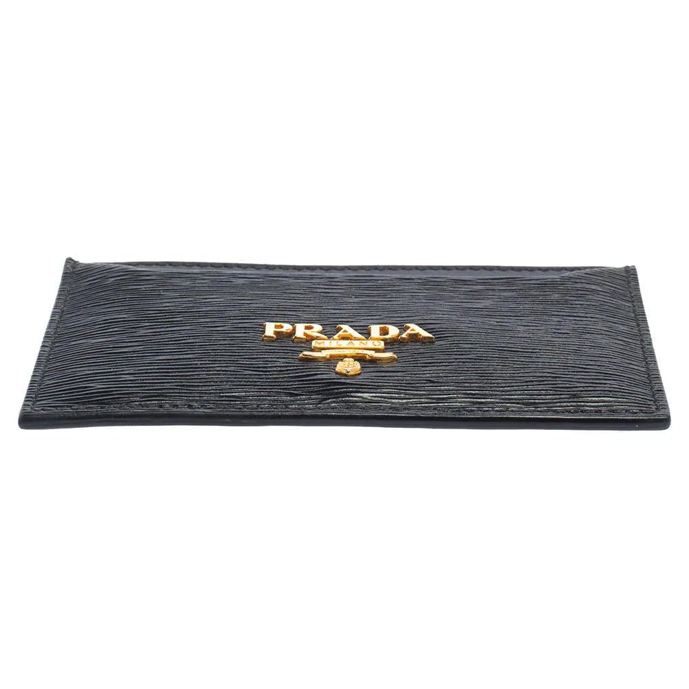 Prada Vitello Move Black Leather Small Card Holder Case Wallet - Wallets - Clayton's Online Store