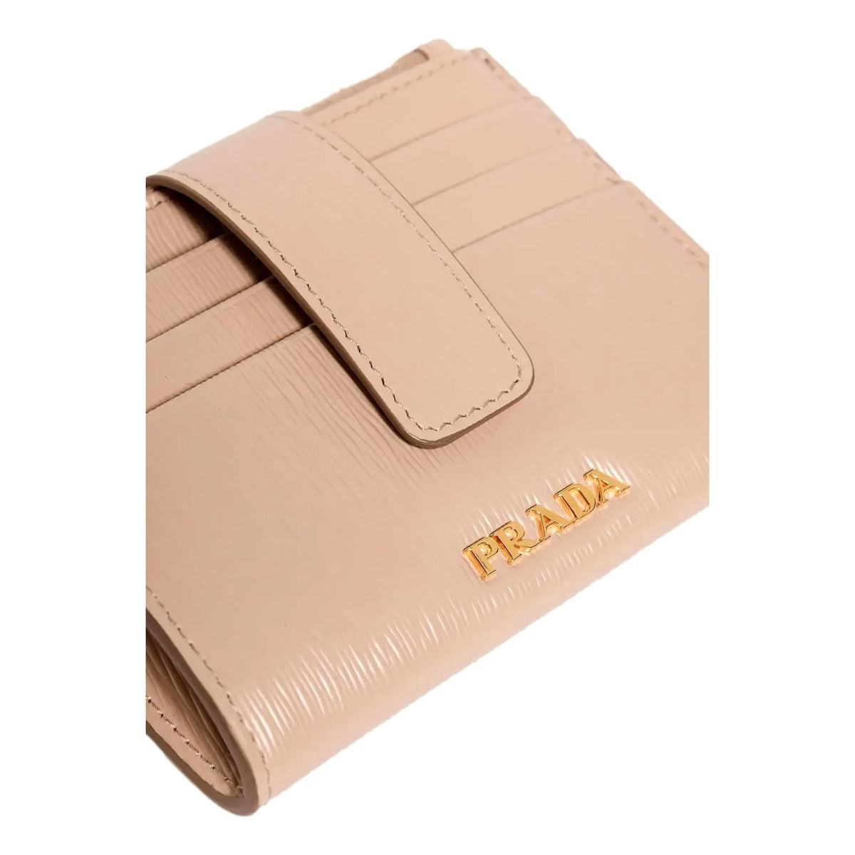 Prada Vitello Move Card Holder Wallet Cipria Beige Leather Logo Plaque - Wallets - Clayton's Online Store