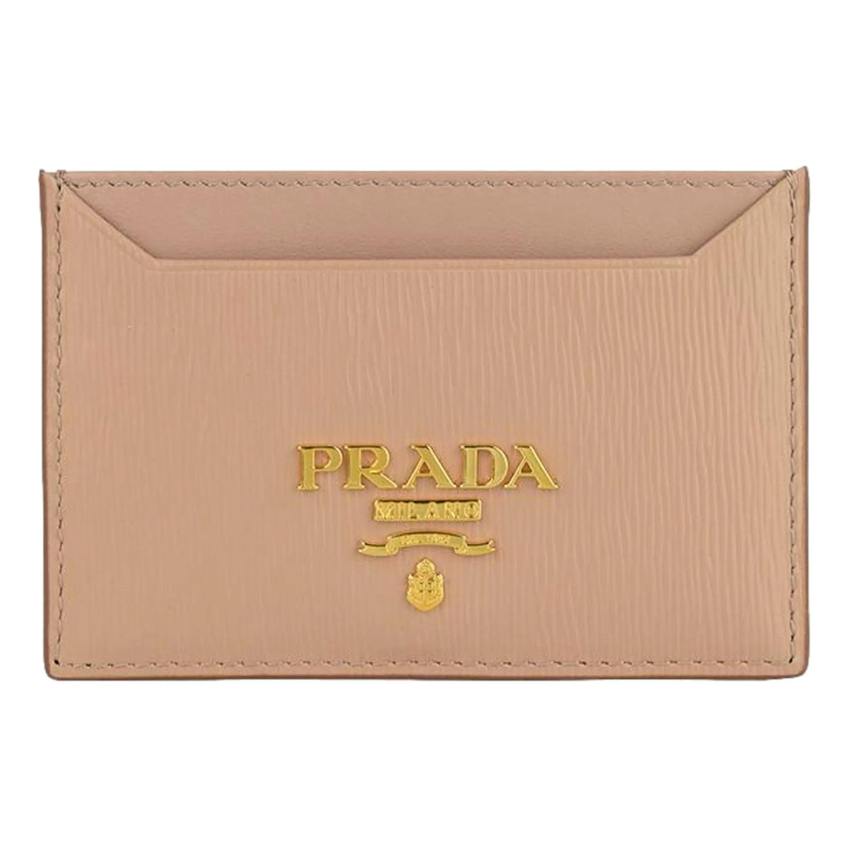 Prada Vitello Move Cipria Beige Leather Logo Plaque Card Holder Wallet - Wallets - Clayton's Online Store