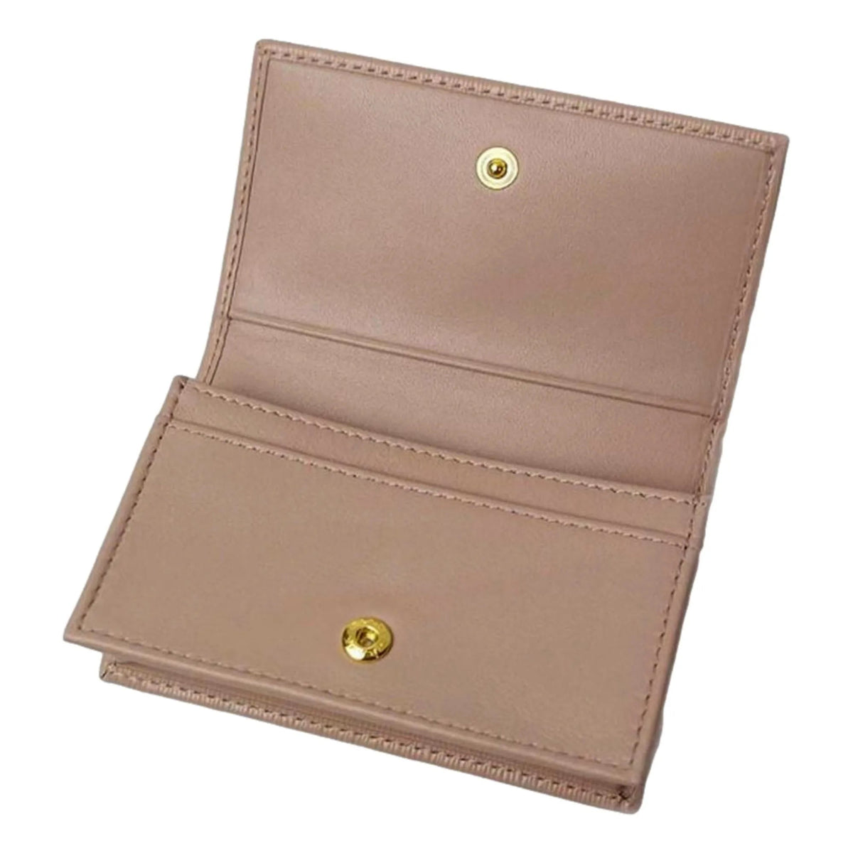 Prada Vitello Move Cipria Beige Leather Mini Cardholder Snap Wallet - Wallets - Clayton's Online Store