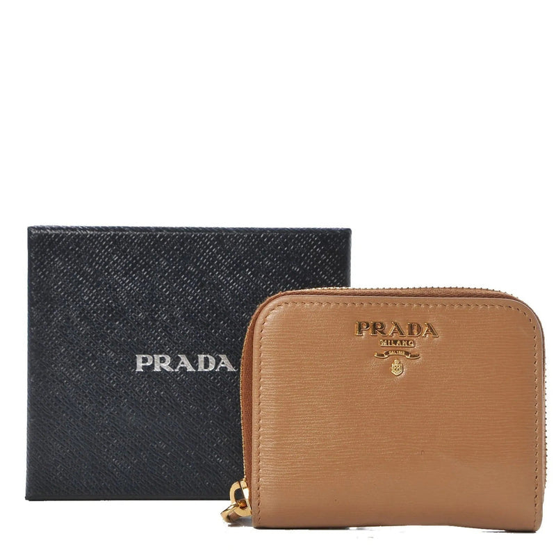 Prada Vitello Move Cipria Beige Leather Zip Around - Wallets - Clayton's Online Store