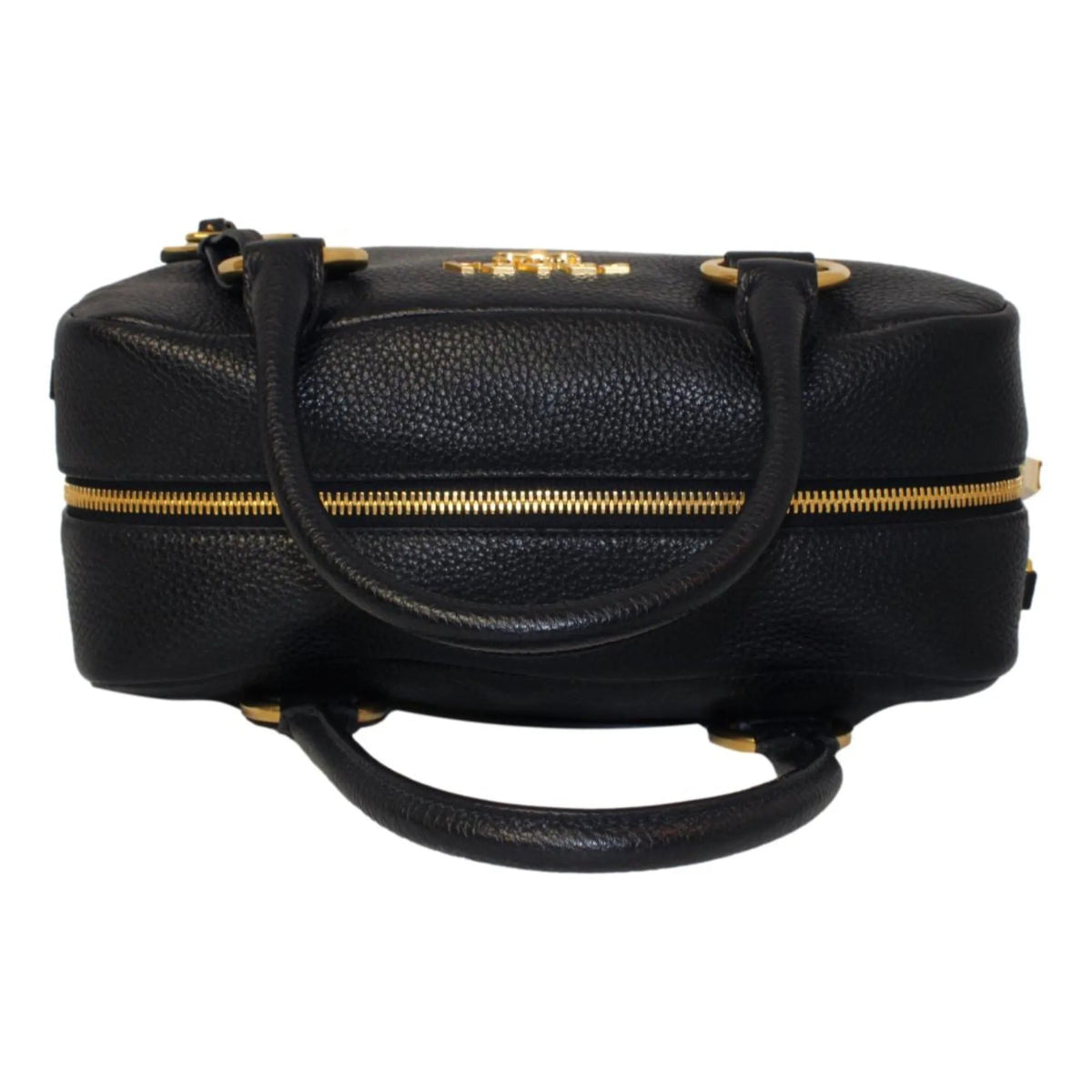 Prada Vitello Phenix Black Leather Web Stripe Crossbody Satchel Bag - Handbags - Clayton's Online Store