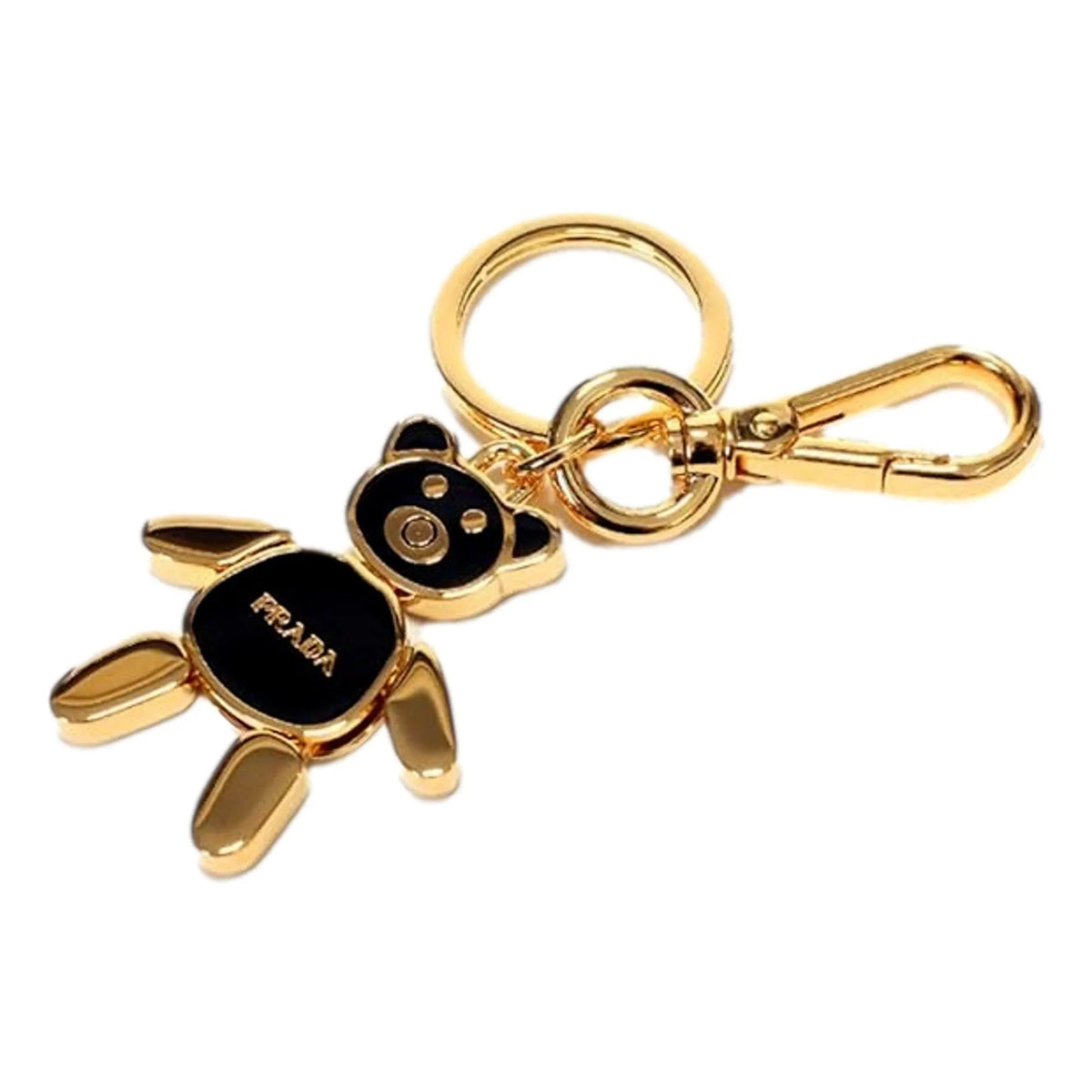 Prada Women's Black/Gold Teddy Bear Handbag Charm Keychain - Accessories - Clayton's Online Store