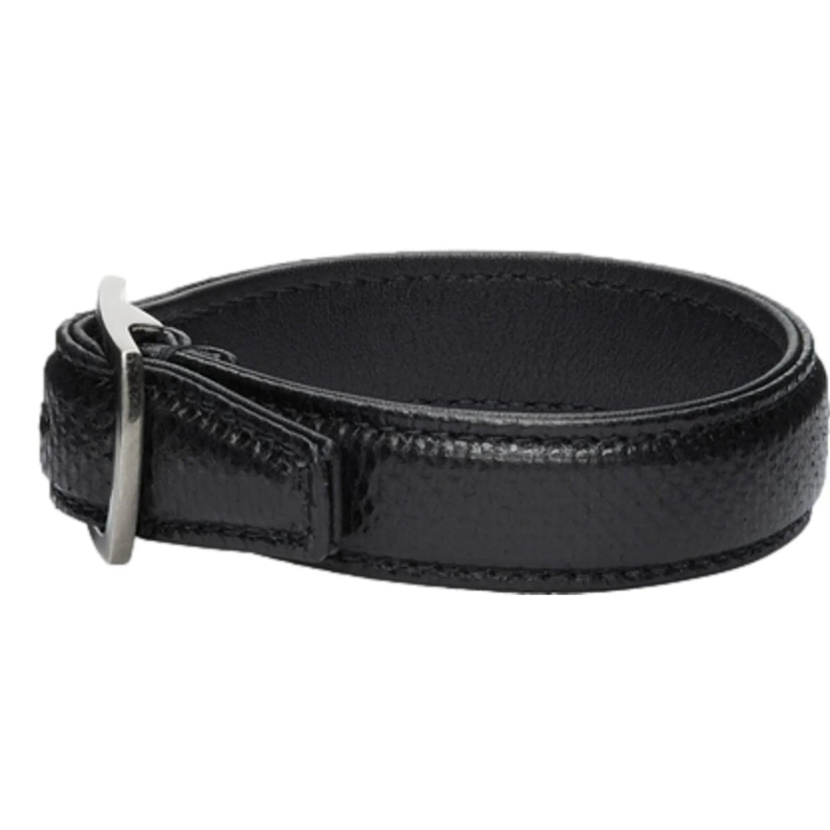 Saint Laurent Black Leather Snake Embossed Buckle Bracelet - Jewelry - Clayton's Online Store