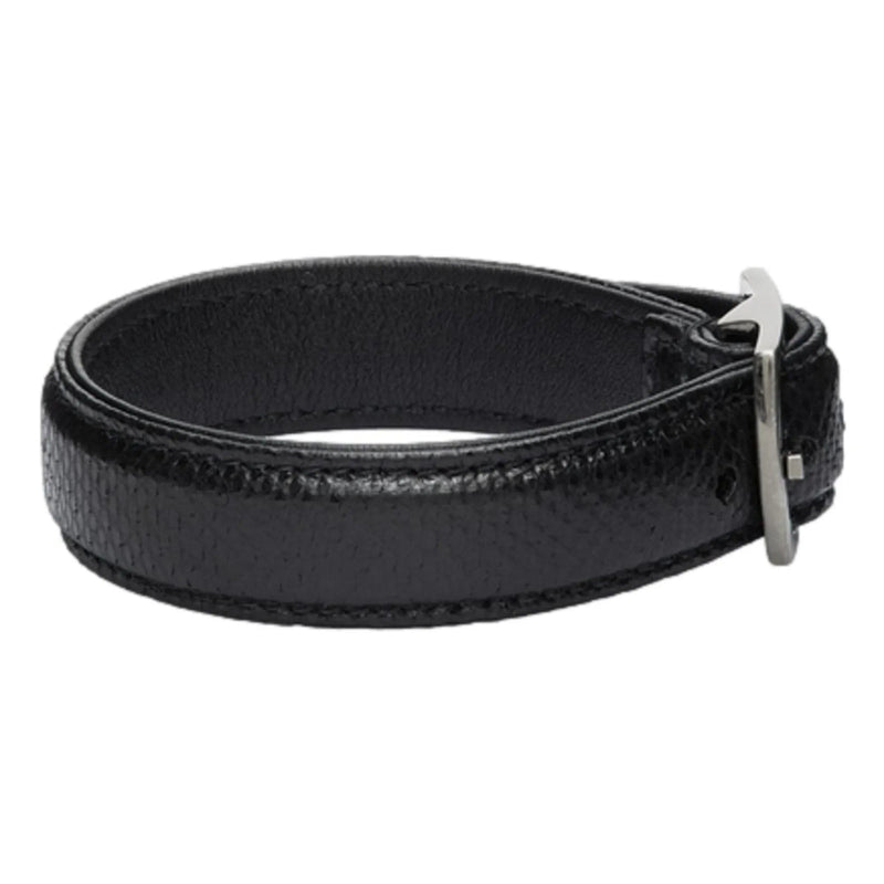 Saint Laurent Black Leather Snake Embossed Buckle Bracelet - Jewelry - Clayton's Online Store