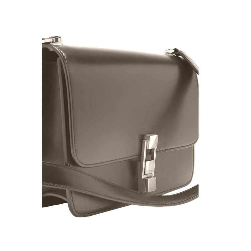 Saint Laurent Carre Taupe Ultra Soft Calf Leather Shoulder Bag - Handbags - Clayton's Online Store