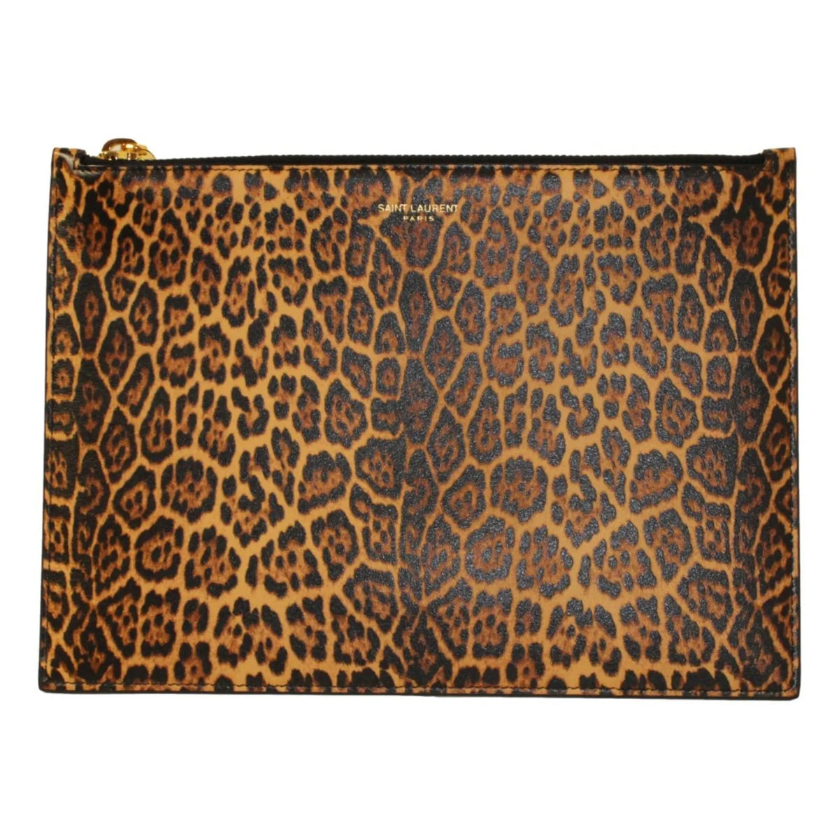 Saint Laurent Leopard Printed Calfskin Leather Medium Pouch - Handbags - Clayton's Online Store