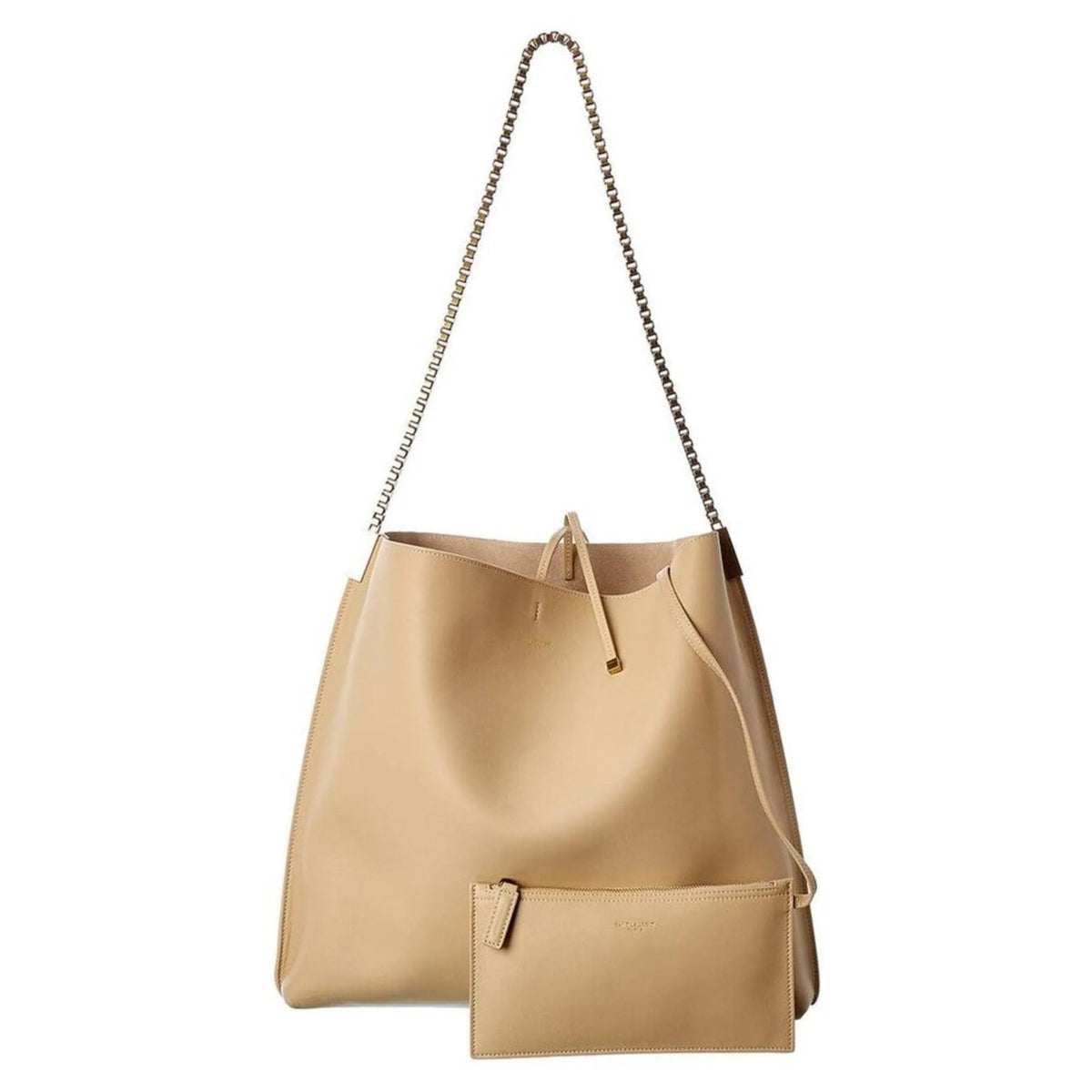 Saint Laurent Suzanne Beige Calfskin Leather Chain Hobo Bag - Handbags - Clayton's Online Store